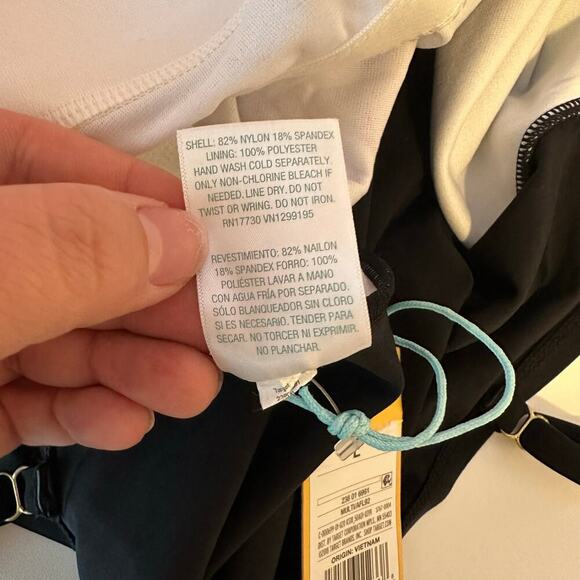 Kona Sol Black Floral Print One Piece Swimsuit Size L Summer Beach Pool NWT - Picture 6 of 9